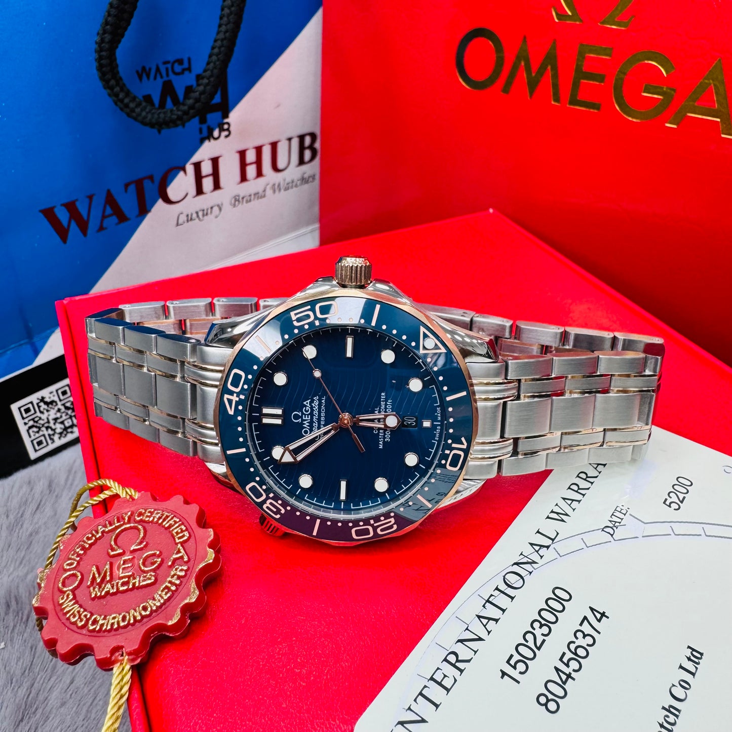 Omega Seamaster Diver 300M Co-Axial Master Chronometer Automatic Stainless Steel Chain Men's Watch