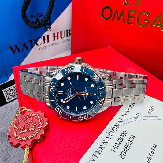 Omega Seamaster Diver 300M Co-Axial Master Chronometer Automatic Stainless Steel Chain Men's Watch