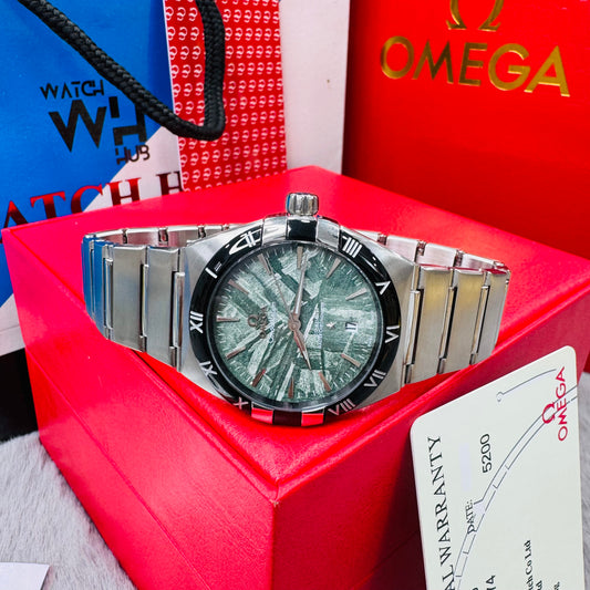 Omega Constellation Meteorite Green Dial Edition Automatic Stainless Steel Chain Men's Watch