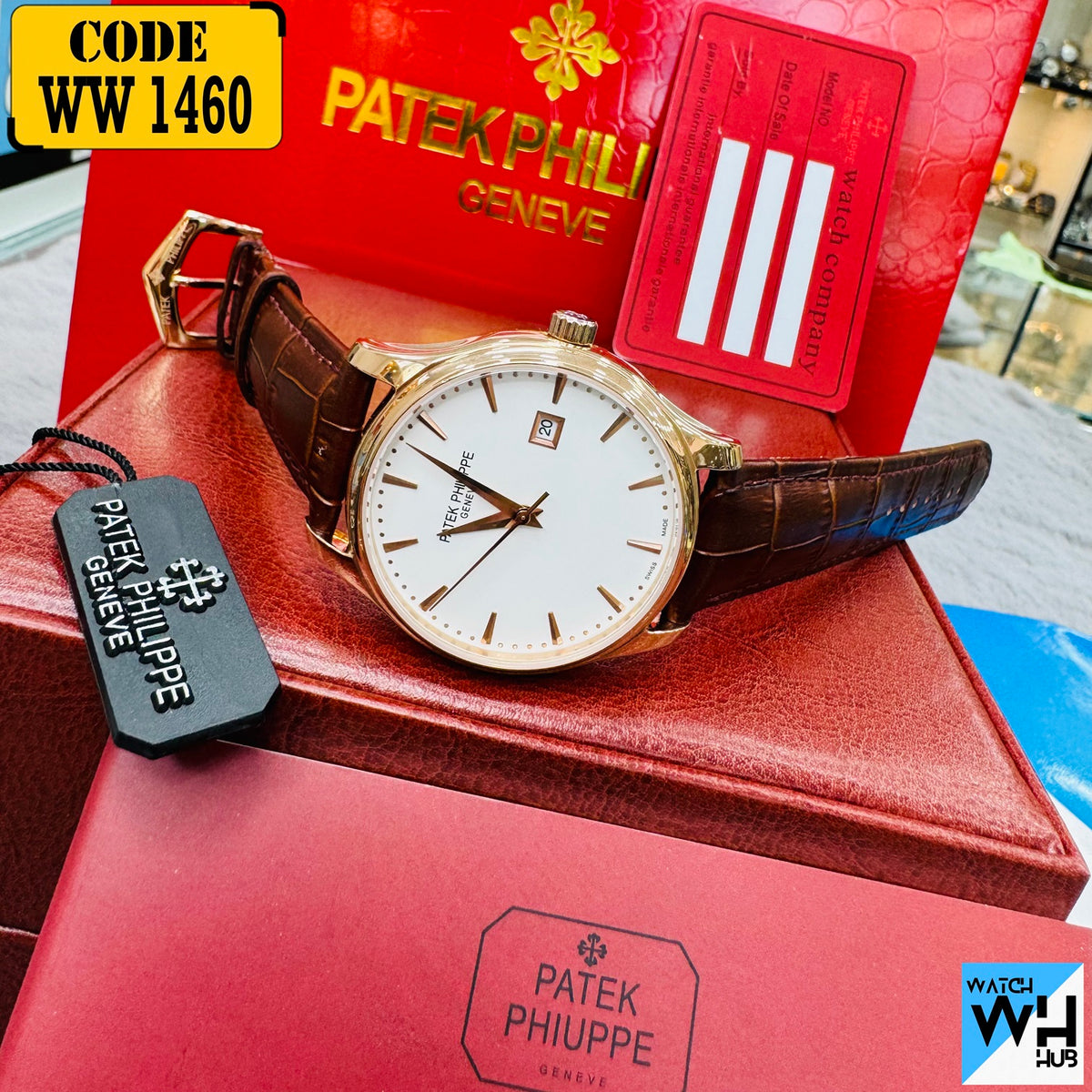 Patek Philippe Calatrava Stainless Steel Automatic Europe standard Genuine Leather Strap Men's Watch