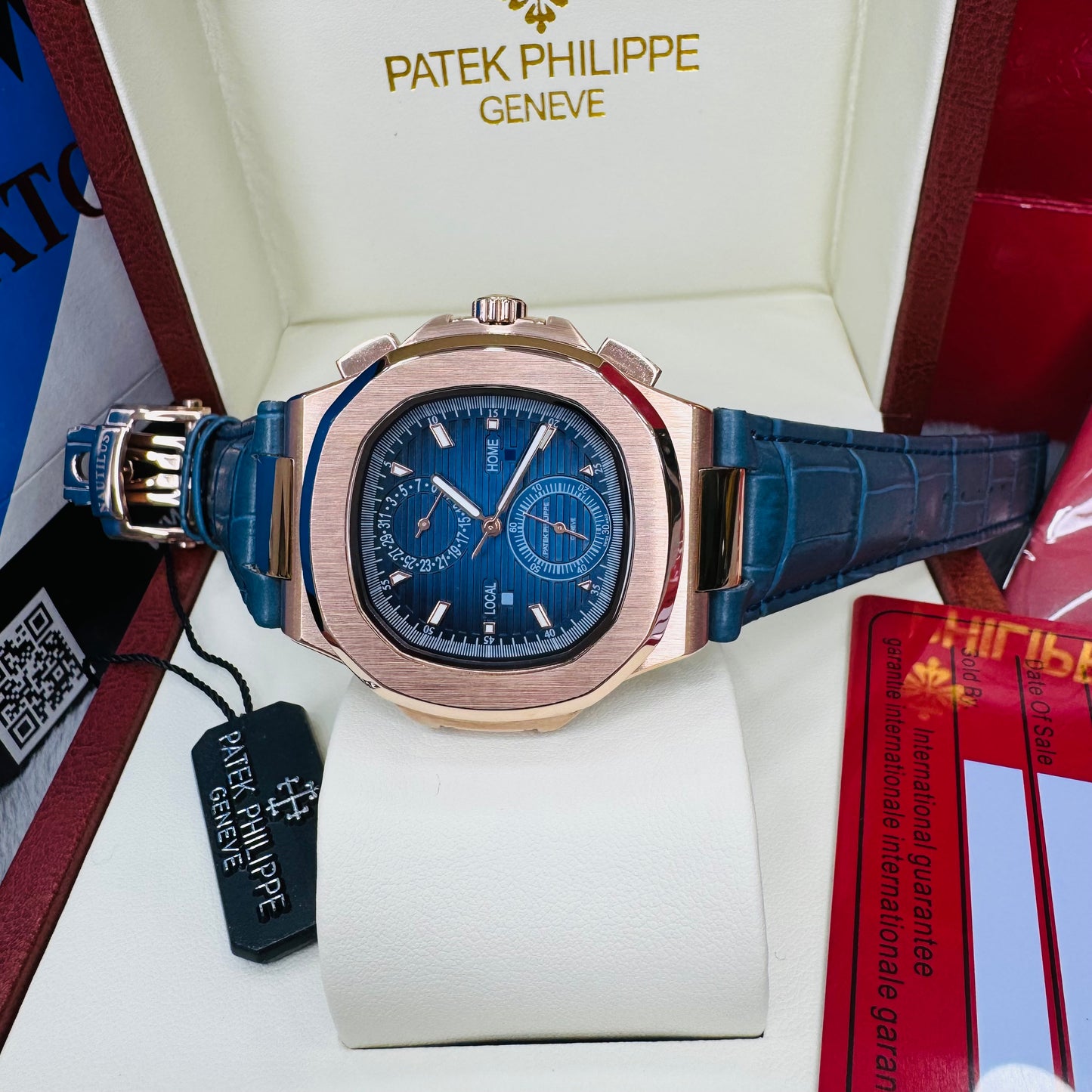 Patek Philippe Nautilus Automatic Stainless Steel Leather Strap European Standard Men's Watch