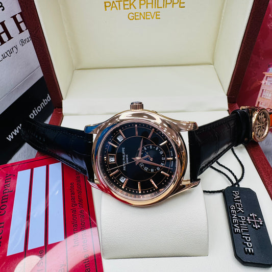 Patek Philippe 5205R Annual Calendar Complication Europe Standard Stainless Steel Genuine Leather Strap Men's Watch