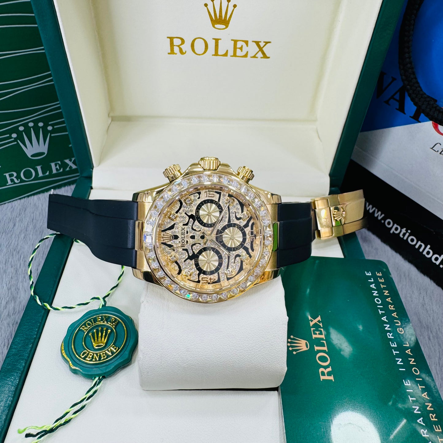 Rolex Daytona Eye of the Tiger Dial Automatic Stainless Steel Silicone Strap Men’s Watch