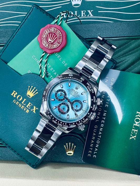 Rolex Daytona Tiffany Blue Dial Oyster Perpetual Automatic Stainless Steel Chain Men’s Watch
