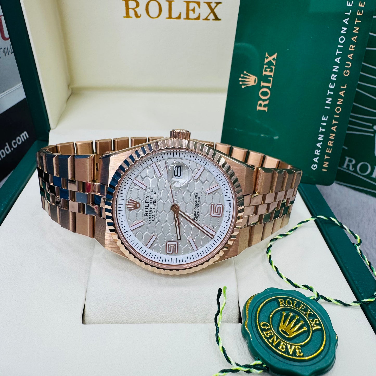Rolex Land-Dweller Rose Gold Automatic Flat Jubilee Bracelet 40mm Dial European Grade Men's Watch