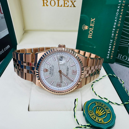 Rolex Land-Dweller Rose Gold Automatic Flat Jubilee Bracelet 40mm Dial European Grade Men's Watch