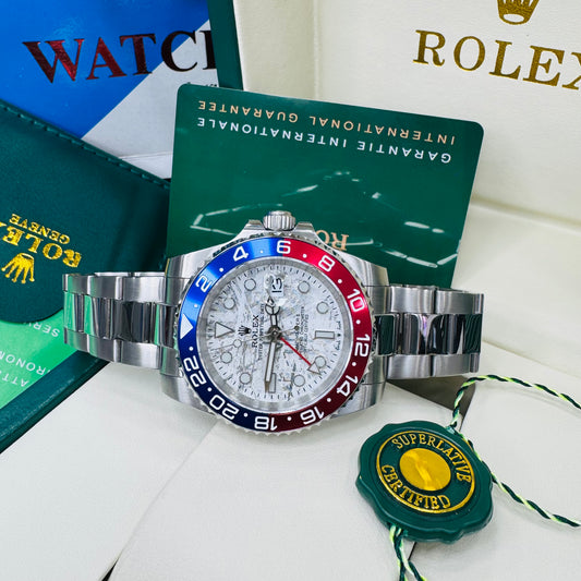 Rolex GMT Master II Meteorite Dial Pepsi Edition  Automatic Stainless Steel Chain Men’s Watch