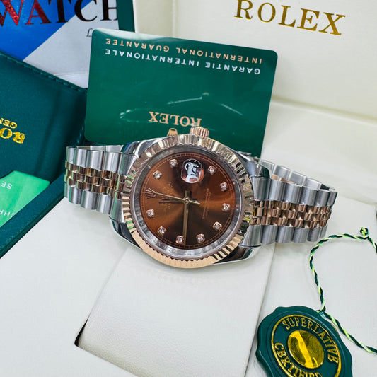Rolex Datejust Oyster Perpetual Automatic Chocolate Dial Stainless Steel Jubilee Bracelet Men’s Watch