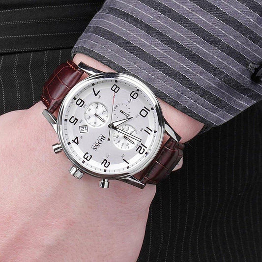 Hugo Boss HB1512447 Chronograph Quartz Genuine Leather Strap Men’s Watch