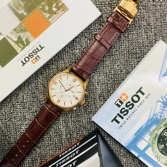 Tissot T099427 A Automatic Chronograph Complete Calendar Stainless Steel Leather Strap Men’s Watch