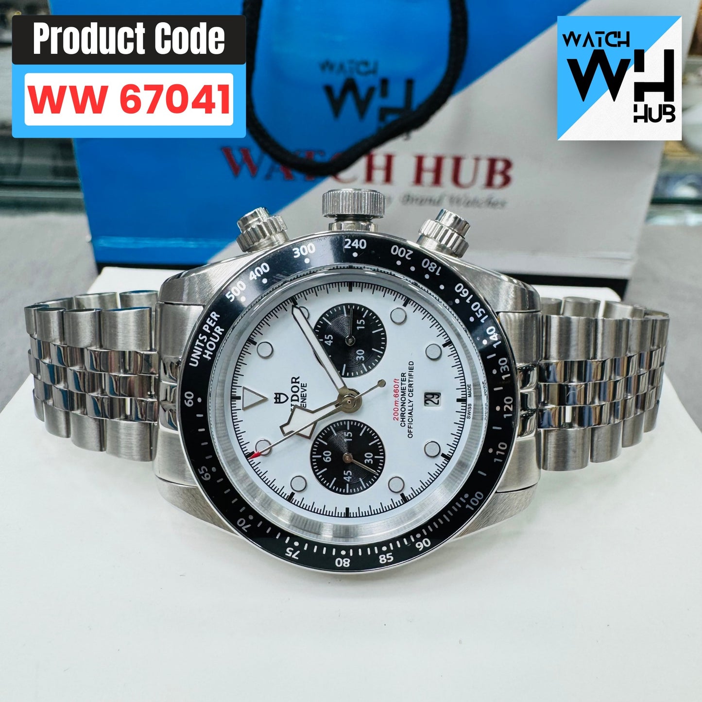 Tudor Black Bay Chrono Panda 41mm Stainless Steel Jubilee Chain Euro Grade Men’s Watch