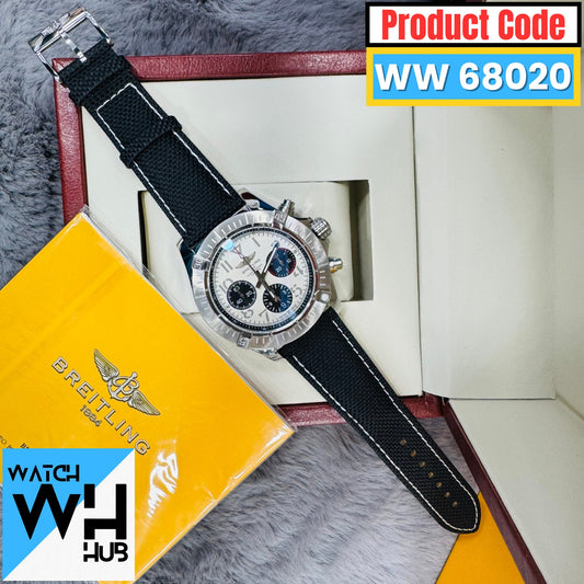 Breitling Avenger B01 Chronograph Quartz Stainless Steel Case Genuine Leather Strap Semi Swiss Men's Watch