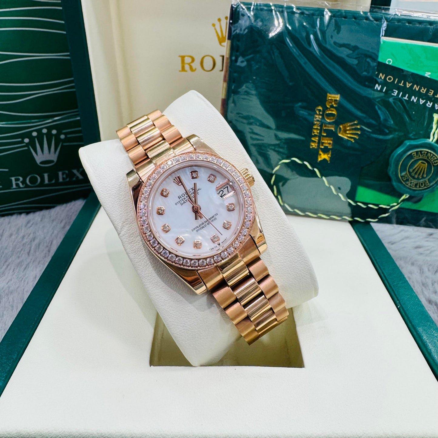 Rolex Datejust Rose Gold Automatic Stainless Steel Chain Lady’s  Watch