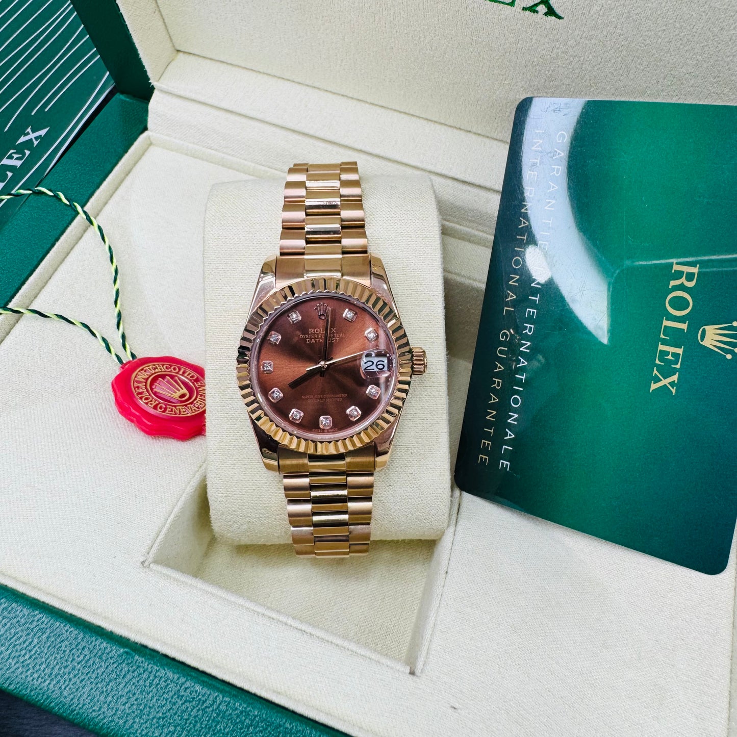 Rolex Datejust Rose Gold Automatic Stainless Steel Chain Lady’s  Watch
