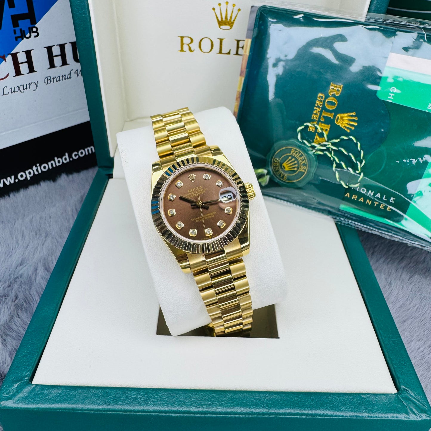 Rolex Lady Date-just Golden Tone  Automatic Stainless Steel Chain Lady’s Watch