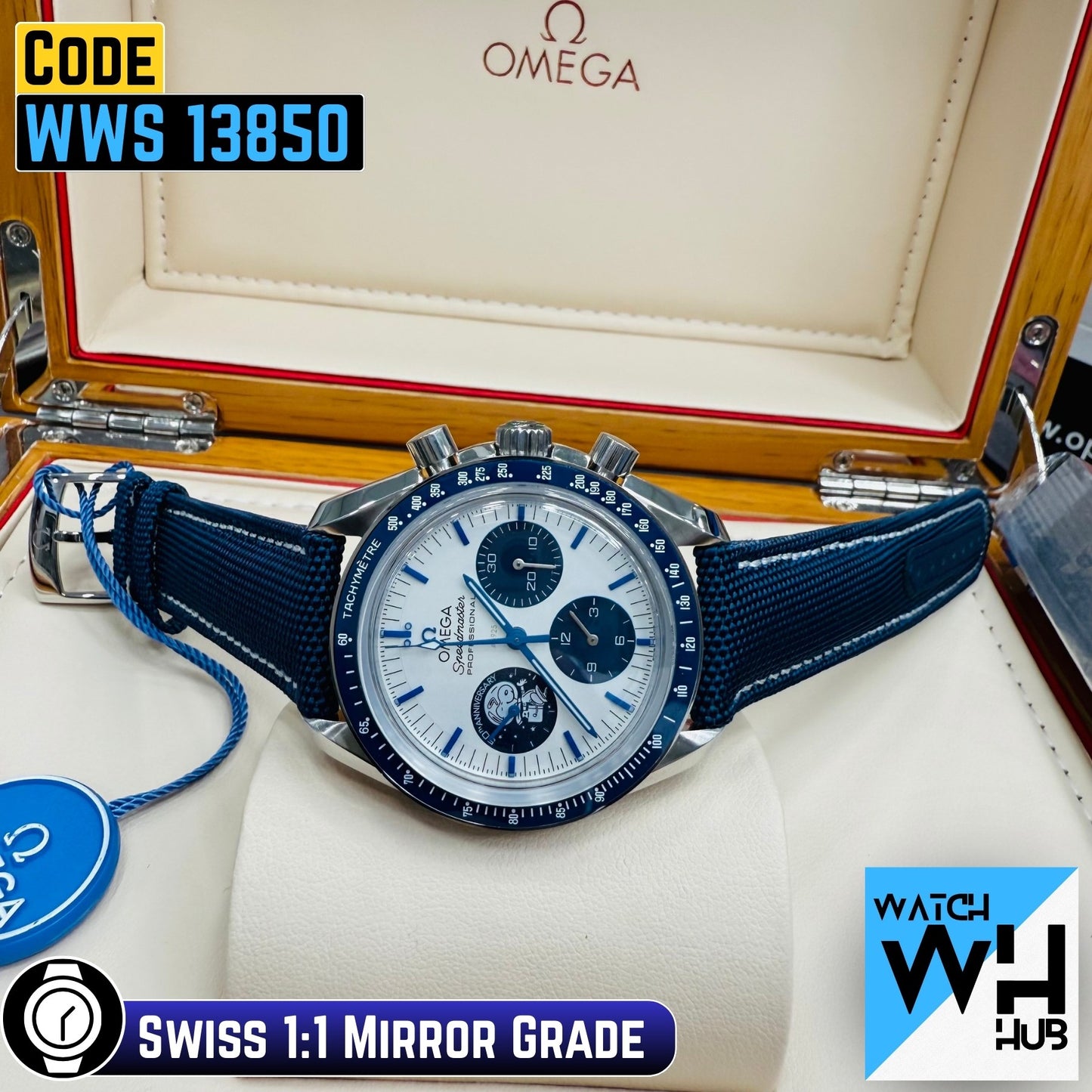 Omega Speedmaster Silver Snoopy Award 50th Anniversary Multifunctional Men's Watch