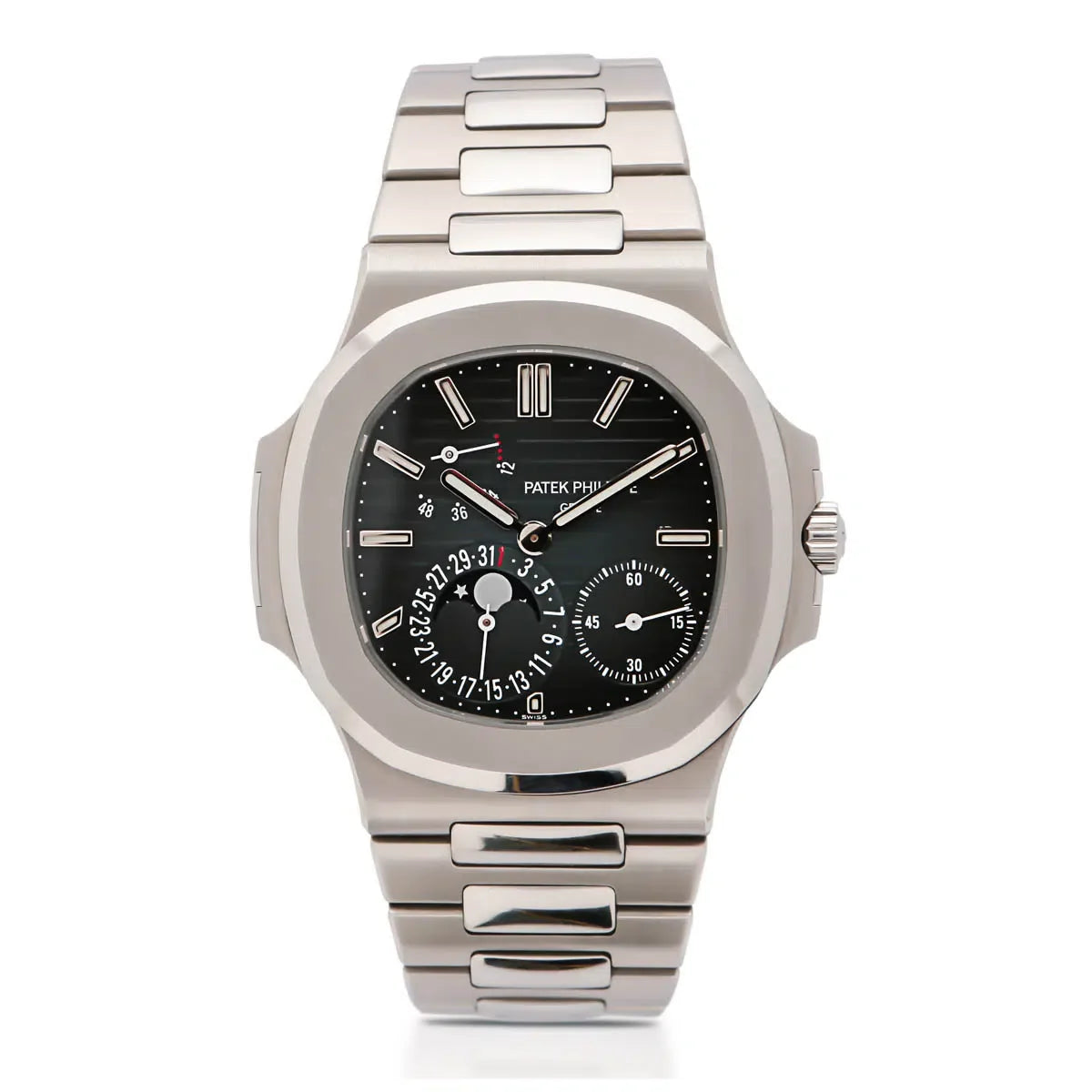 Patek Philippe Nautilus 5712A Black Dial Moon-Phase Automatic Stainless Steel Semi Swiss Grade Men's Watch