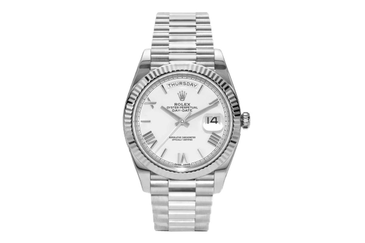 Rolex Day-Date 40mm M-228239 Stainless Steel White Dial Chain Men’s Watch