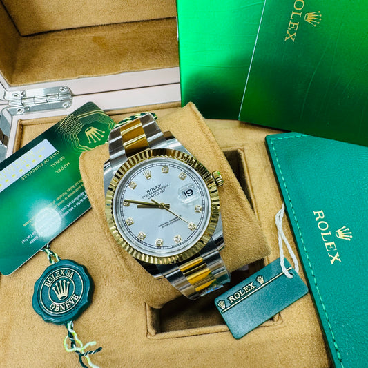 Rolex Datejust 116333 Diamond Gold Bezel with Gold and Silver Oyster Bracelet Automatic Men's Watch
