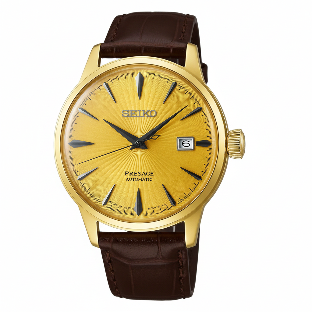 Seiko Presage SRPB44J1 "Cocktail Time" Automatic Stainless Steel Genuine Leather Strap Men’s Watch