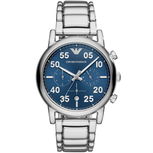 Emporio Armani AR11132 Chronograph Quartz Blue Dial Stainless Steel Chain Men’s Watch
