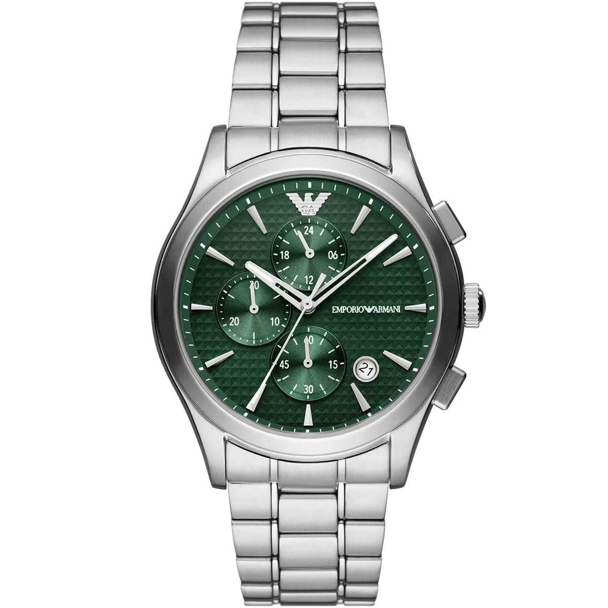 Emporio Armani Paolo AR11529 Chronograph Quartz Green Dial Stainless Steel Chain Men’s Watch