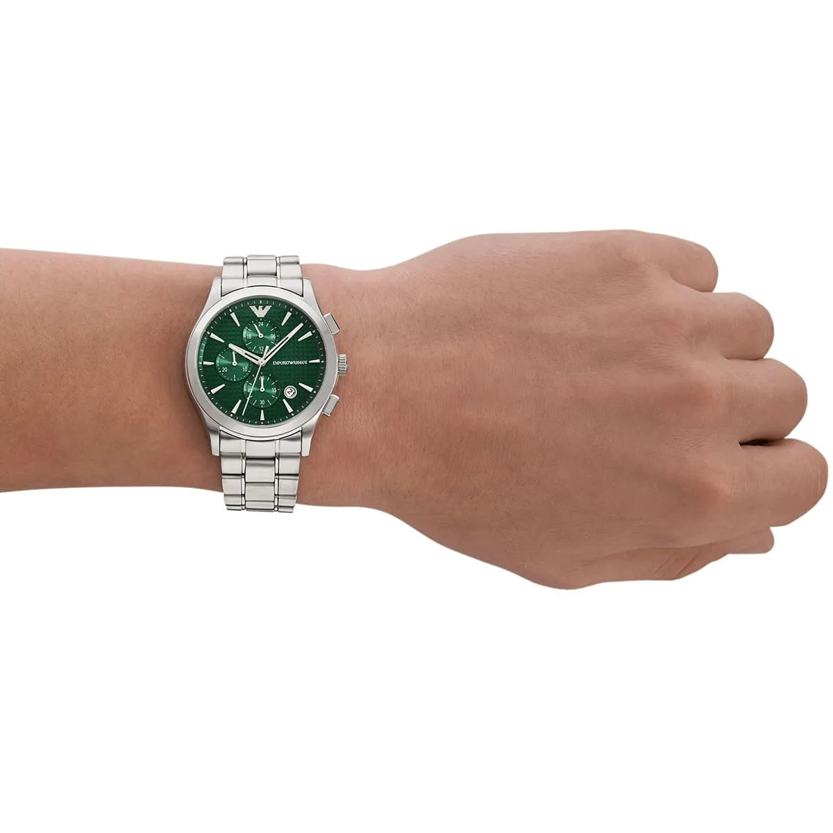 Emporio Armani Paolo AR11529 Chronograph Quartz Green Dial Stainless Steel Chain Men’s Watch