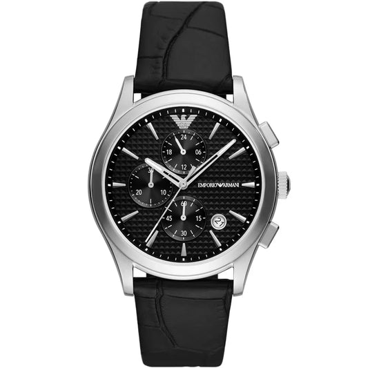 Emporio Armani AR11530 Chronograph Quartz Black Dial Genuine Leather Belt Men’s Watch