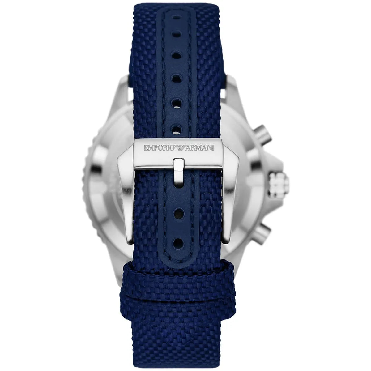 Emporio Armani AR11588 Chronograph Quartz Blue Dial Stainless Steel Silicon Strap Men’s Watch