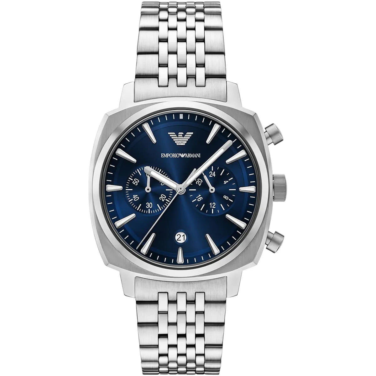 Emporio Armani Carlo AR11688 Chronograph Quartz Blue Dial Stainless Steel Chain Men’s Watch