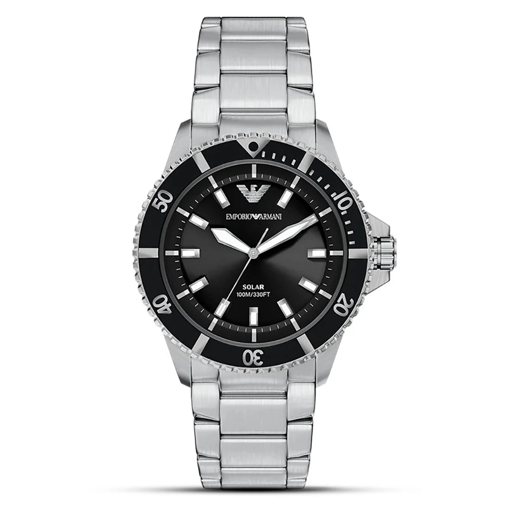 Emporio Armani World Explorer AR11787 Quartz "Solar-Powered" Stainless Steel Chain Men’s Watch