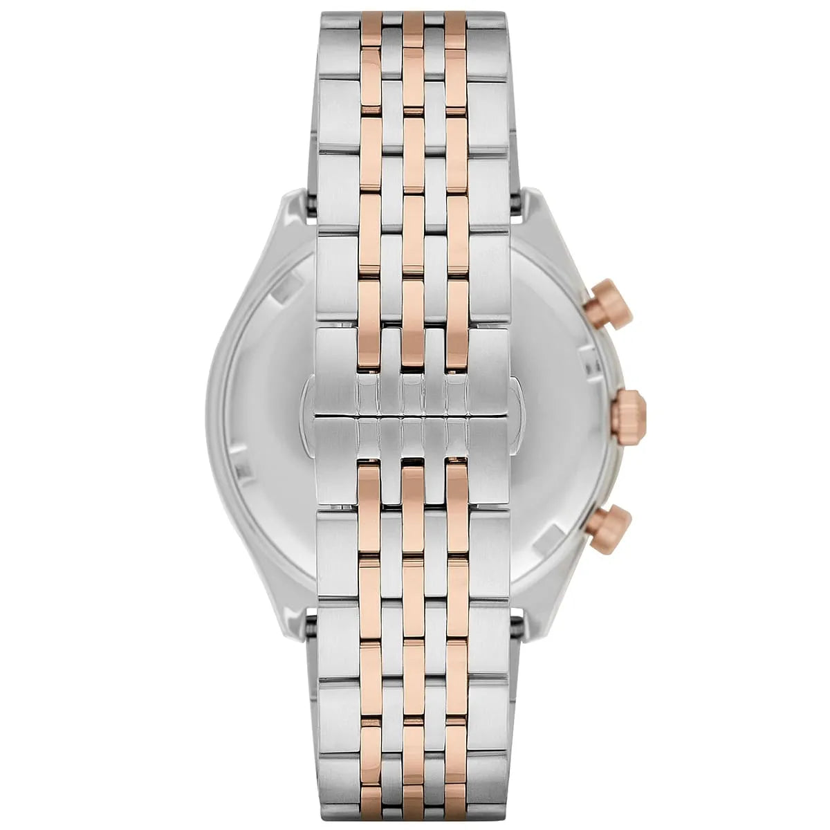 Emporio Armani Zeta AR1998 Chronograph Quartz White Dial Two-Tone Stainless Steel Chain Men’s Watch