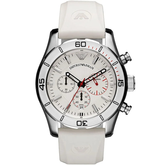 Emporio Armani Leo-Large AR5947 Chronograph Quartz Stainless Steel Silicon Strap Men’s Watch