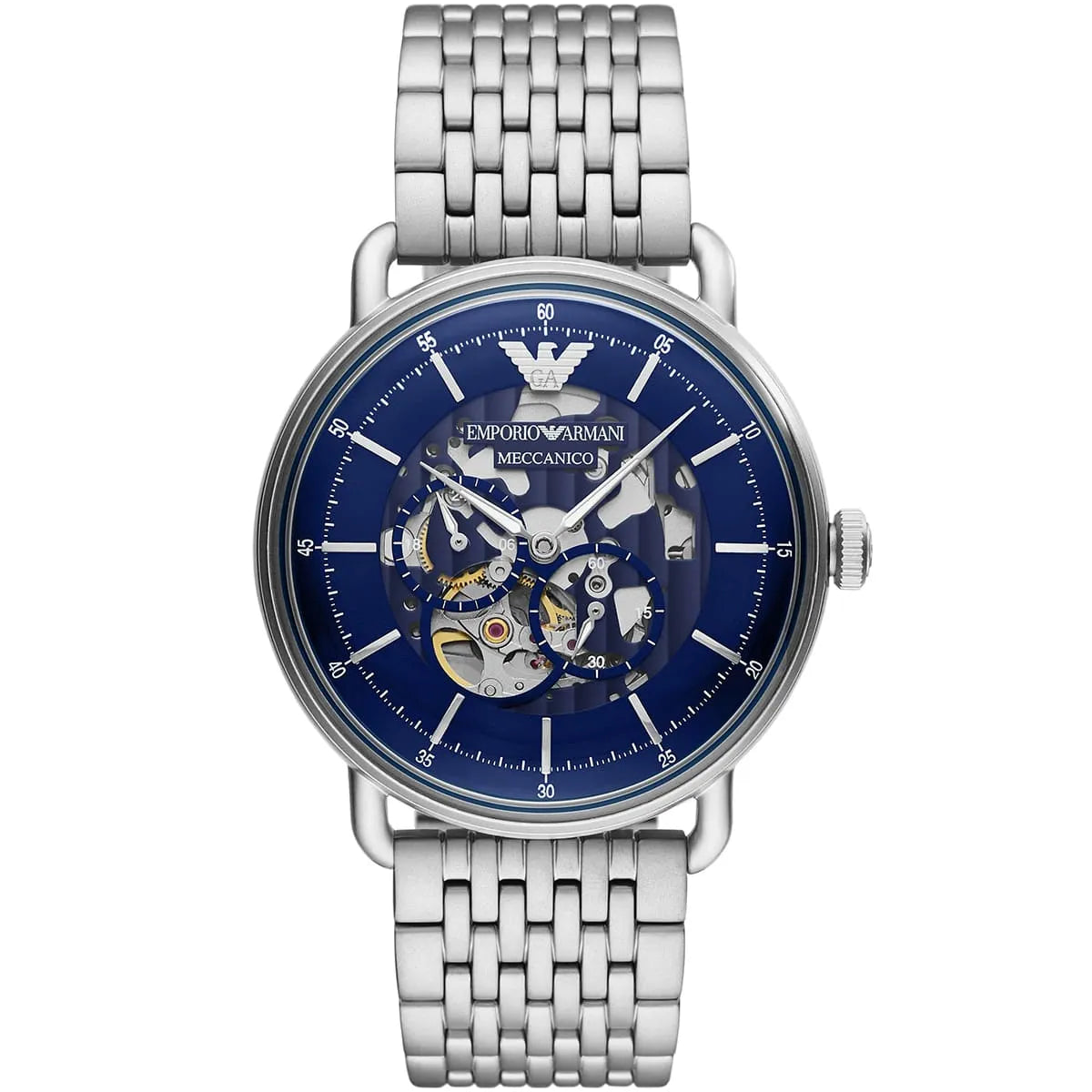 Emporio Armani Aviator AR60024 Automatic Blue Dial Stainless Steel Chain Men’s Watch