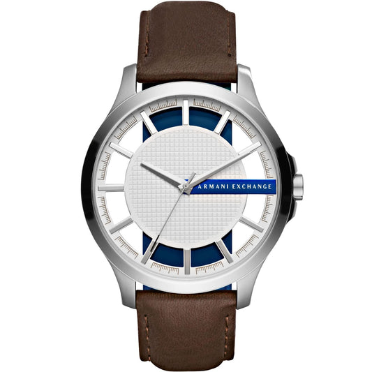 Armani Exchange Hampton AX2187 Quartz White Dial Genuine Leather Strap Men’s Watch