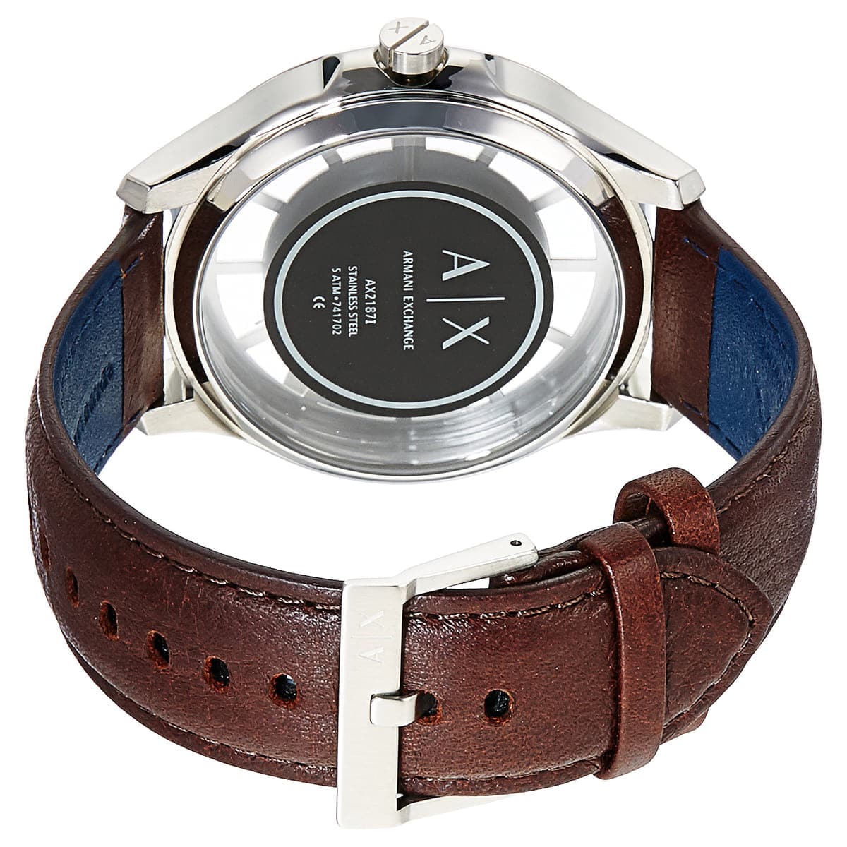 Armani Exchange Hampton AX2187 Quartz White Dial Genuine Leather Strap Men’s Watch