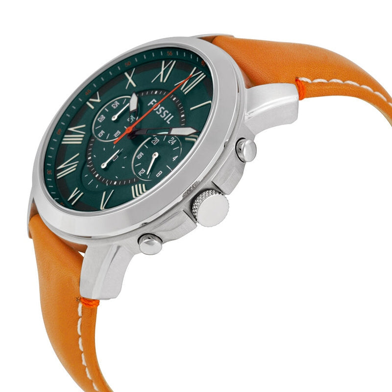 Fossil Grant FS4918 Green Dial Chronograph Quartz Genuine Leather Strap Men’s Watch