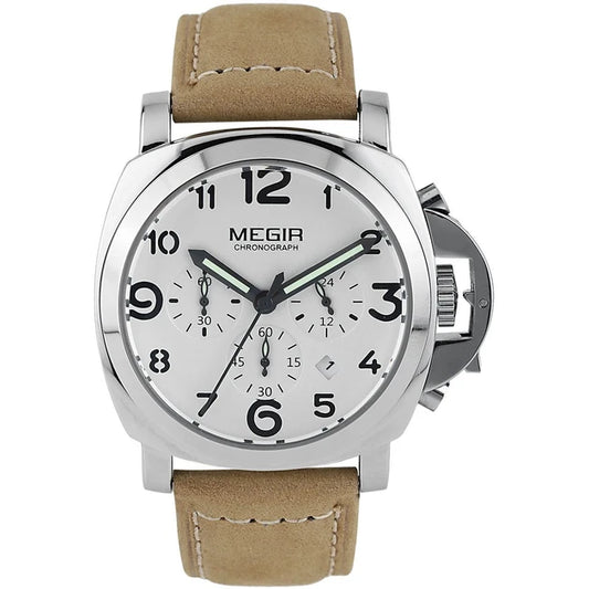 Megir ML3406GBN-7 Chronograph Quartz Brown Genuine Leather Men’s watch