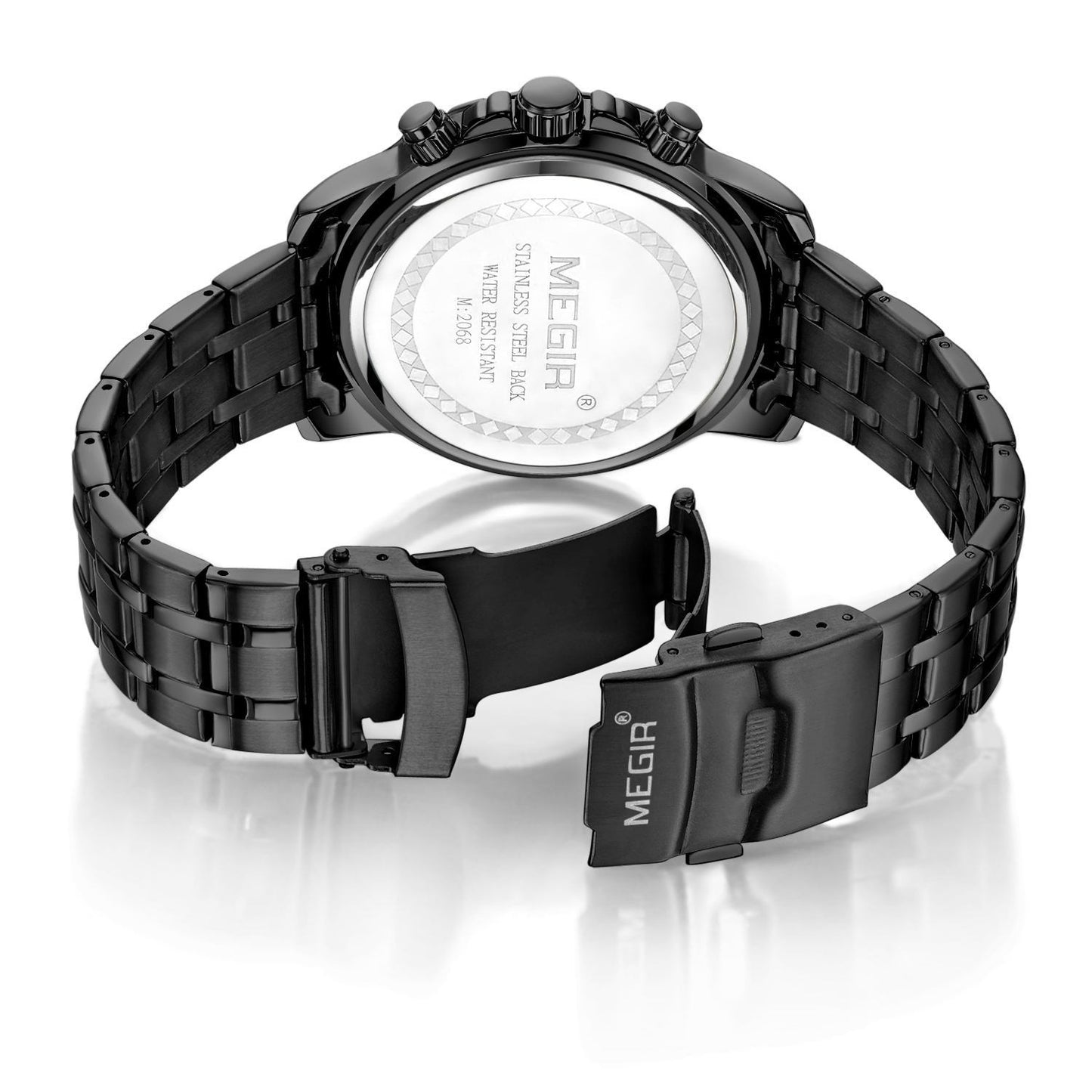 Megir Optic Gold Chronograph MS2068G-1 Stainless Steel Chain Men’s watch