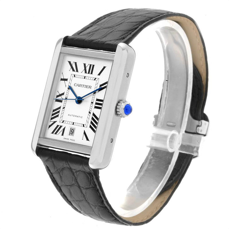 Cartier Tank Solo XL Automatic Stainless Steel Silver Case  Euro Grade Men’s Watch