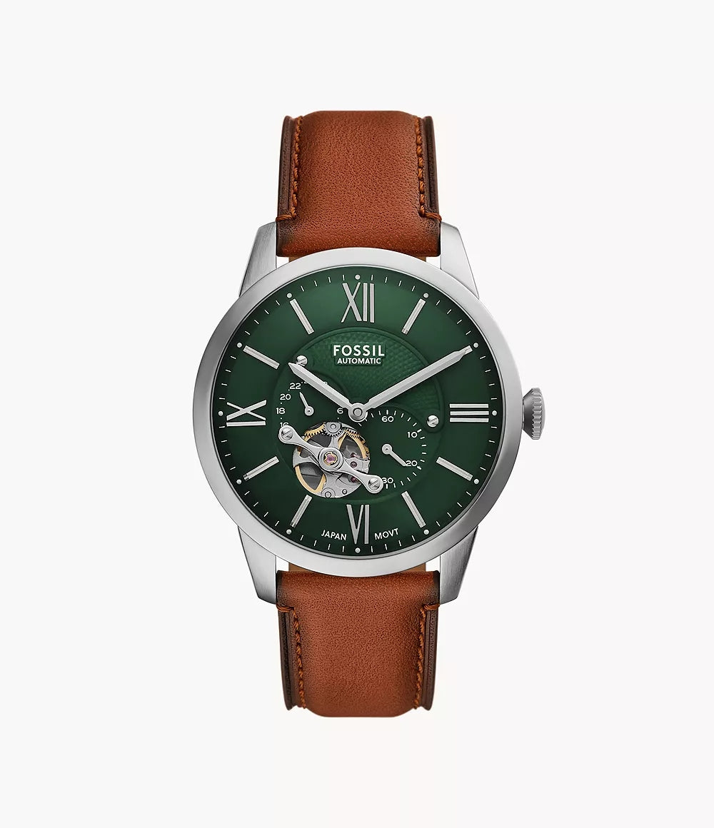 Fossil Townsman ME3265 Green Dial Automatic Genuine Leather Strap Men’s Watch