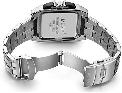 Megir MS2018G-1 Chronograph Quartz Silver Stainless Steel Chain Men’s watch