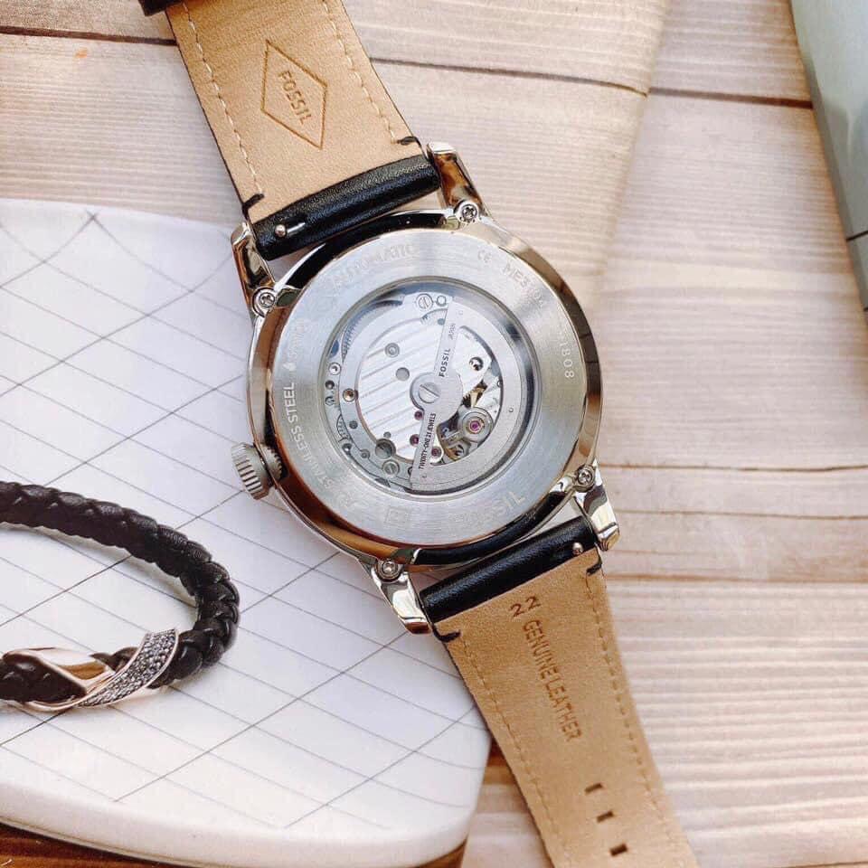 Fossil Townsman ME3104 White Dial Automatic Stainless Steel Genuine Leather Strap Men’s Watch