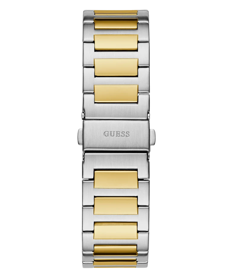 Guess Vinyl GW0833G3 Quartz Black Dial Silver & Golden-Tone Stainless Steel Chain Men’s Watch