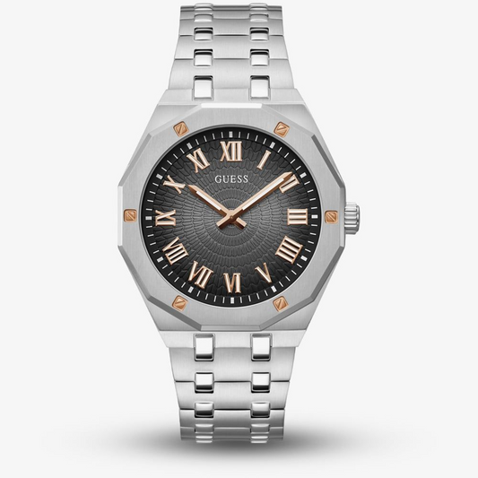 Guess Asset GW0575G1 Quartz Black Dial Silver-Tone Stainless Steel Chain Men’s Watch
