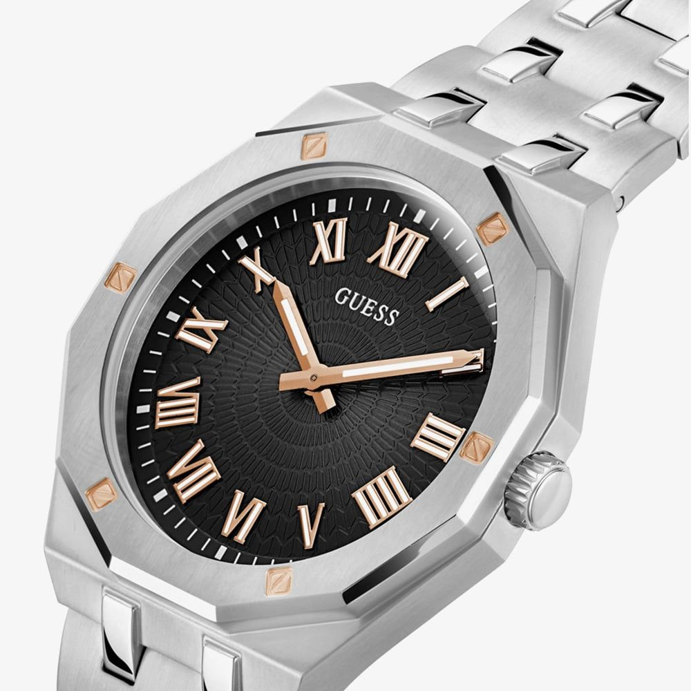 Guess Asset GW0575G1 Quartz Black Dial Silver-Tone Stainless Steel Chain Men’s Watch