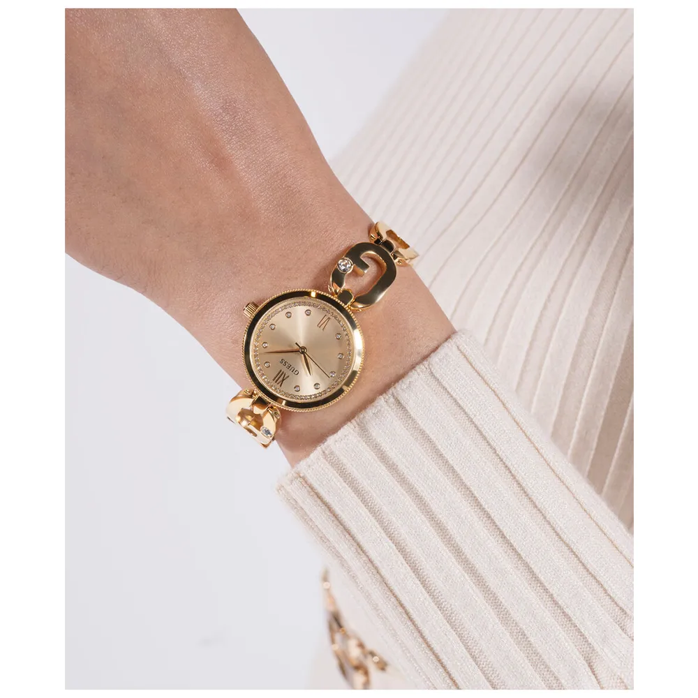 Guess Empower GW0759L2 Quartz Full Golden-Tone Stainless Steel "G-Shape links Bracelet" Lady's Watch