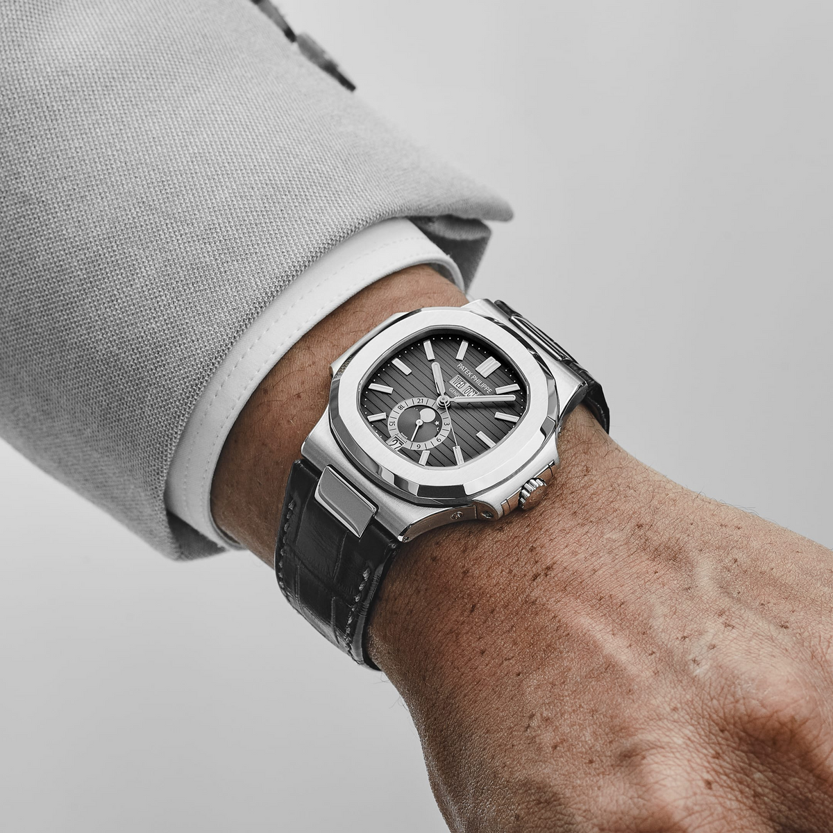 Patek Philippe Nautilus Annual Calendar Moon-Phases (ref. 5726A-001) 40mm Gray Dial Swiss 1:1 Mirror Grade Men’s Watch