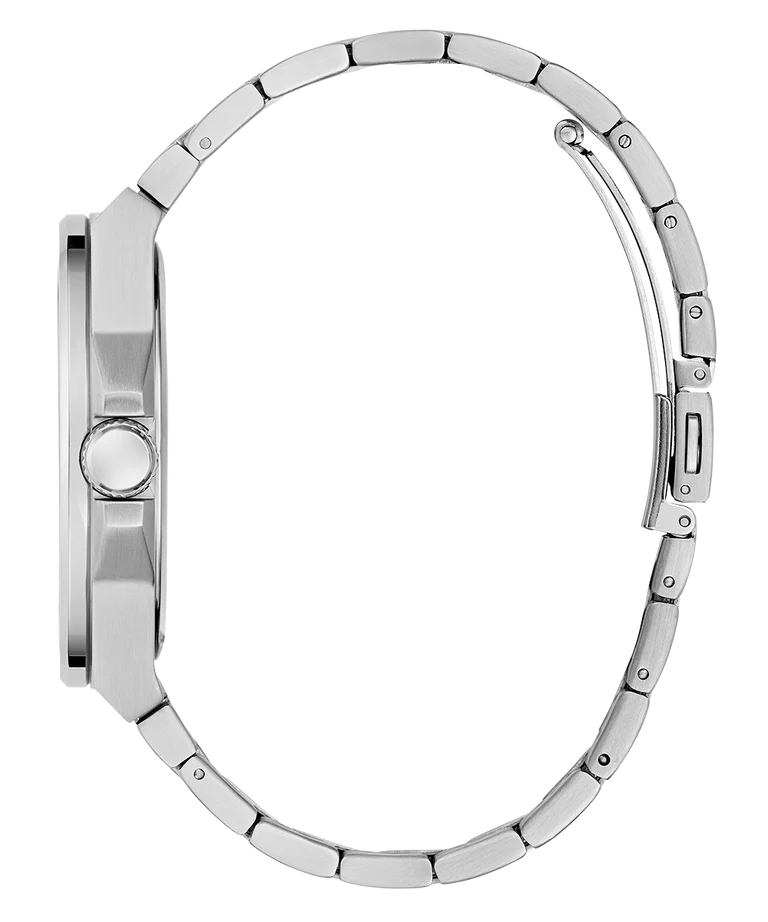Guess Vinyl GW0833G3 Quartz Black Dial Silver & Golden-Tone Stainless Steel Chain Men’s Watch