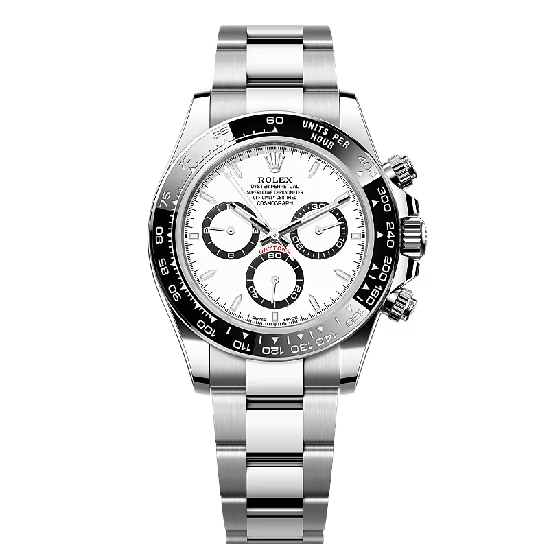 Rolex Daytona Full Silver With White Dial Oyster Perpetual Automatic Stainless Steel Chain Men’s Watch